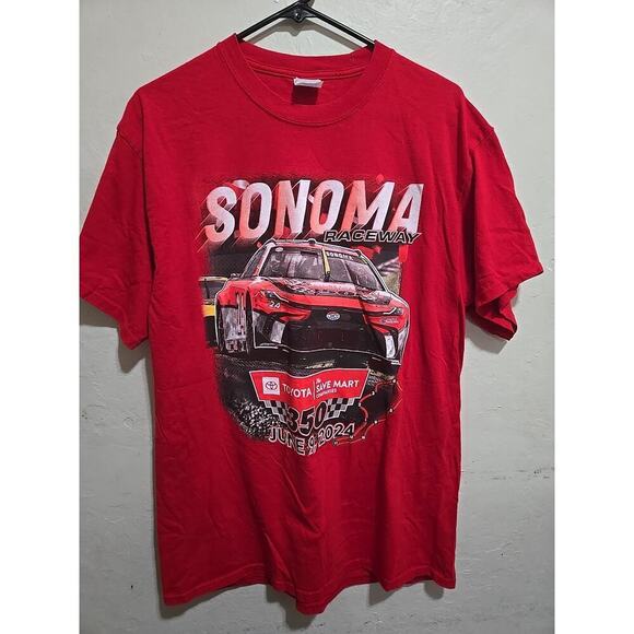 Sonoma Raceway auto racing t-shirt Red Toyota 350 June 9, 2024 - Picture 1 of 7